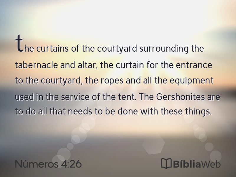 Números 4:26 em imagem para compartilhar