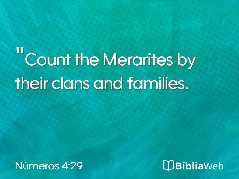 Números 4:29 em imagem para compartilhar