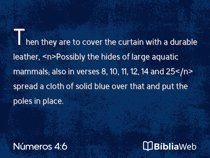 Números 4:6 em imagem para compartilhar