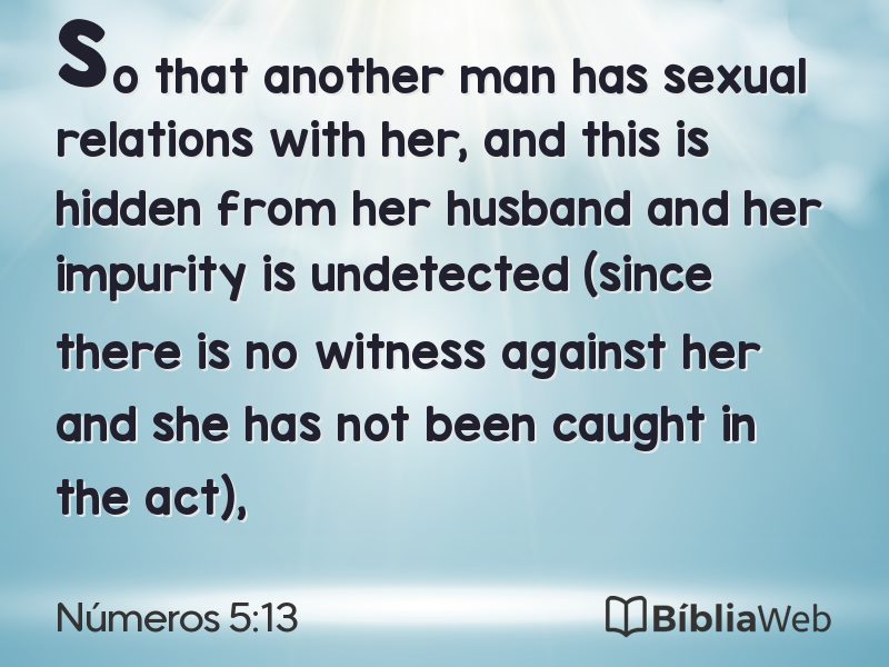 Números 5:13 em imagem para compartilhar