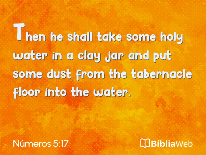 Números 5:17 em imagem para compartilhar