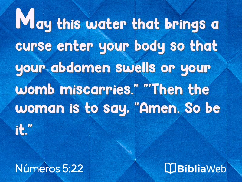 Números 5:22 em imagem para compartilhar