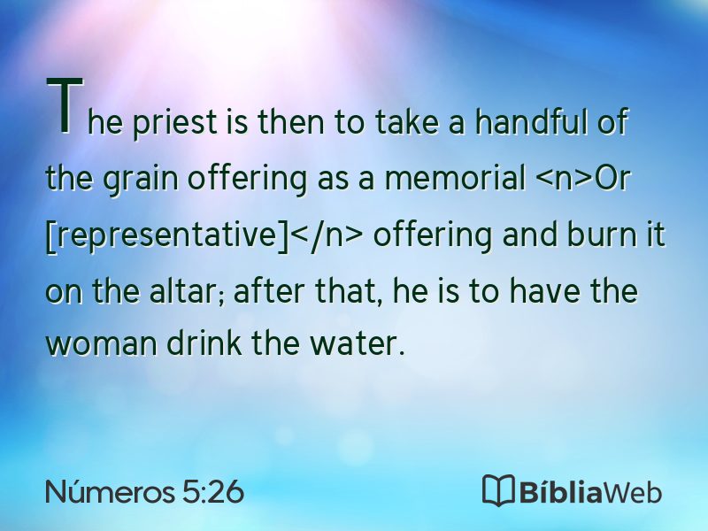 Números 5:26 em imagem para compartilhar