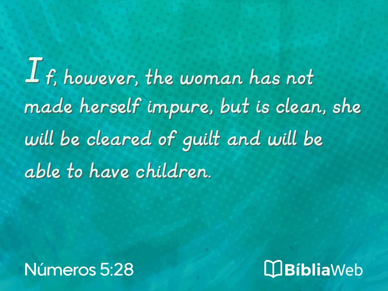 Números 5:28 em imagem para compartilhar