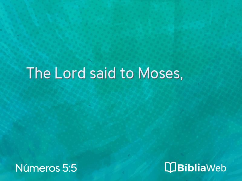 Números 5:5 em imagem para compartilhar