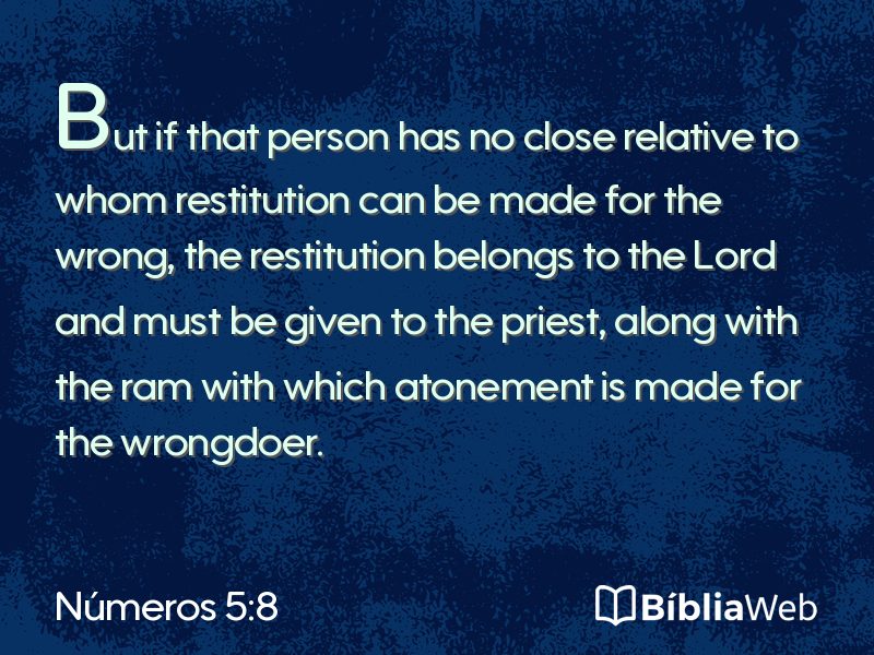 Números 5:8 em imagem para compartilhar