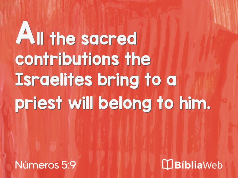 Números 5:9 em imagem para compartilhar