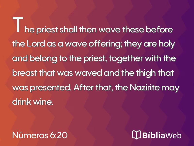 Números 6:20 em imagem para compartilhar