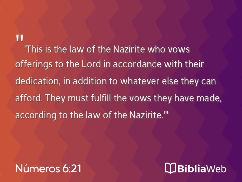 Números 6:21 em imagem para compartilhar