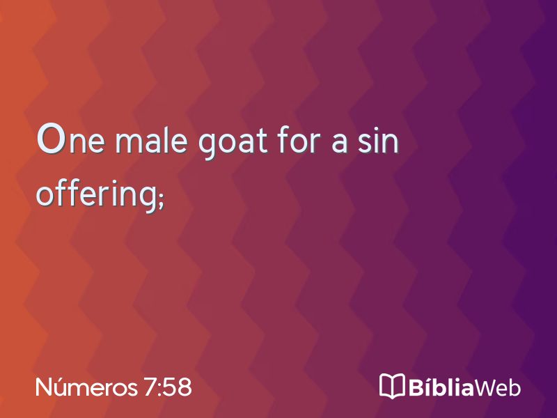 Números 7:58 em imagem para compartilhar