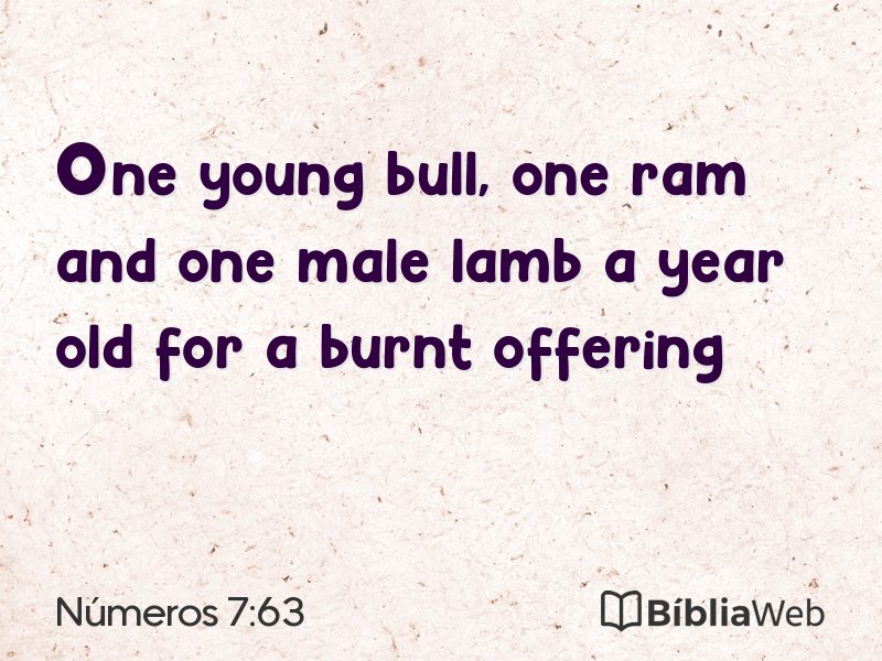 Números 7:63 em imagem para compartilhar