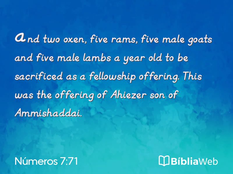 Números 7:71 em imagem para compartilhar