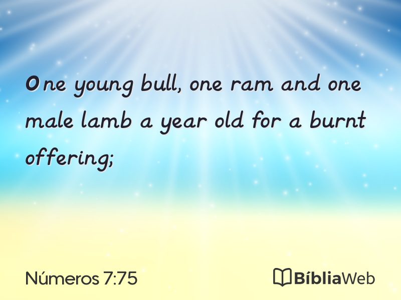 Números 7:75 em imagem para compartilhar