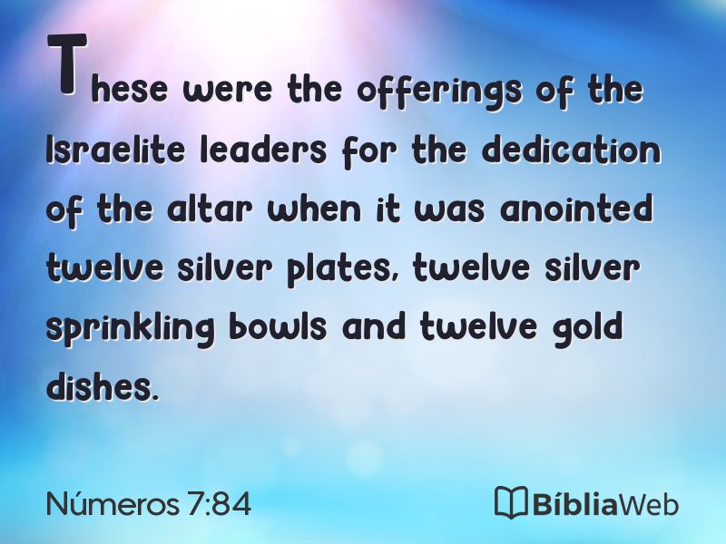 Números 7:84 em imagem para compartilhar