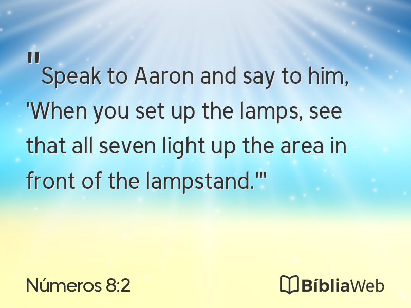 Números 8:2 em imagem para compartilhar