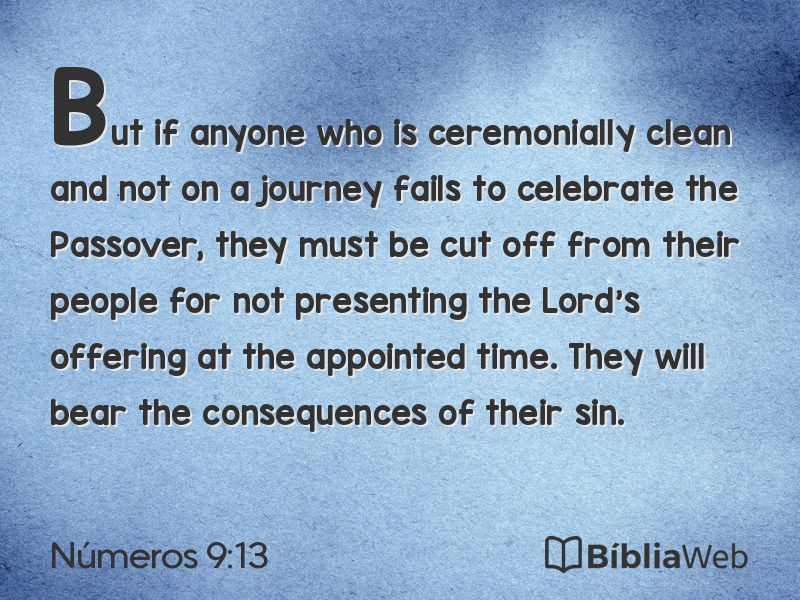 Números 9:13 em imagem para compartilhar