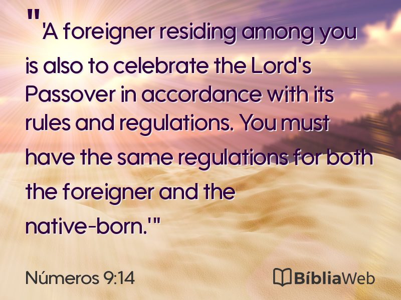 Números 9:14 em imagem para compartilhar