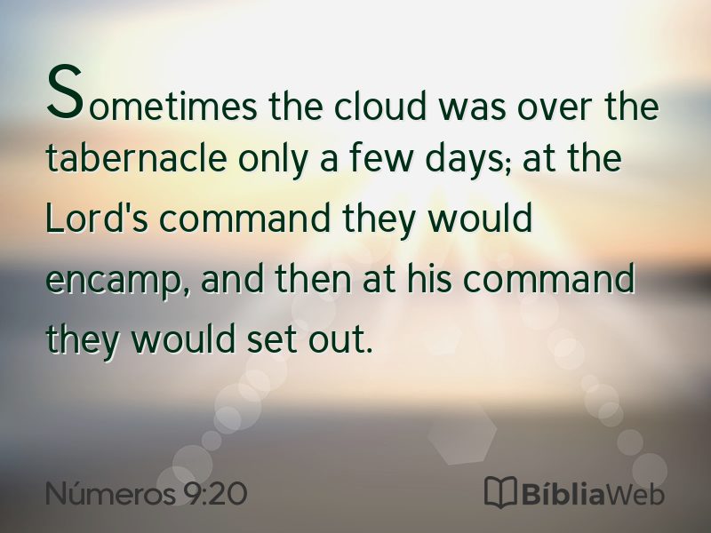Números 9:20 em imagem para compartilhar