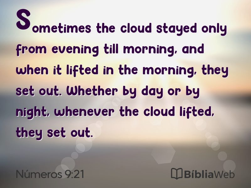 Números 9:21 em imagem para compartilhar
