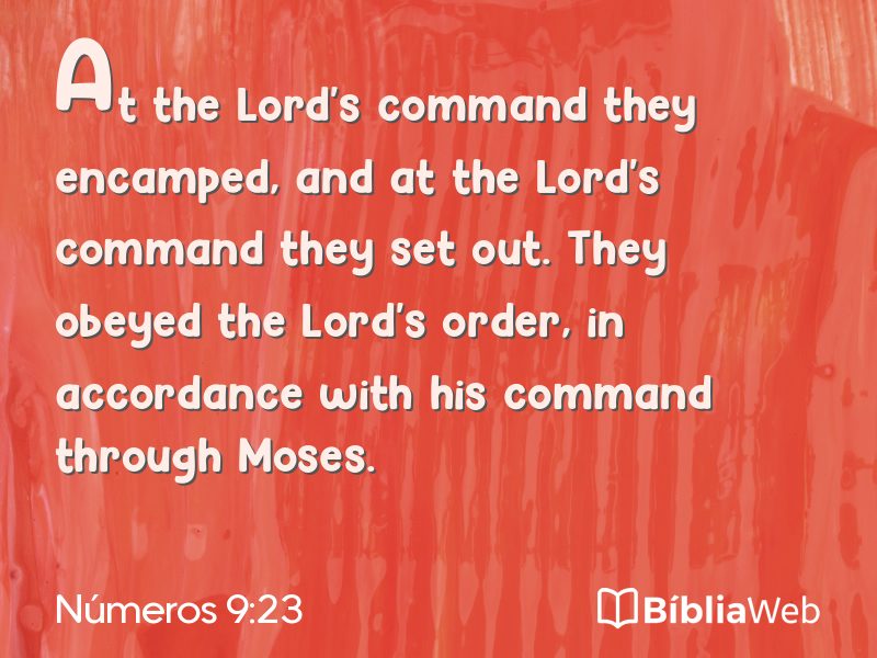 Números 9:23 em imagem para compartilhar