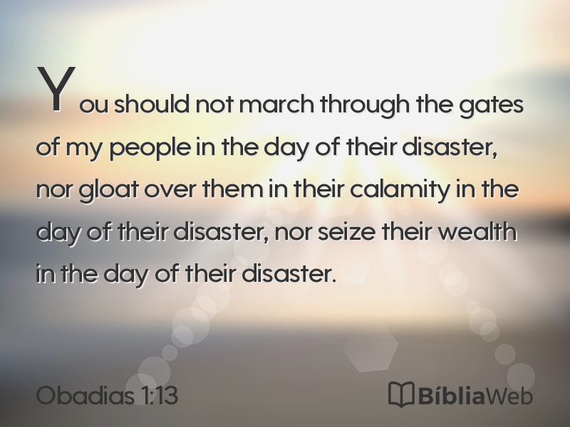 Obadias 1:13 em imagem para compartilhar