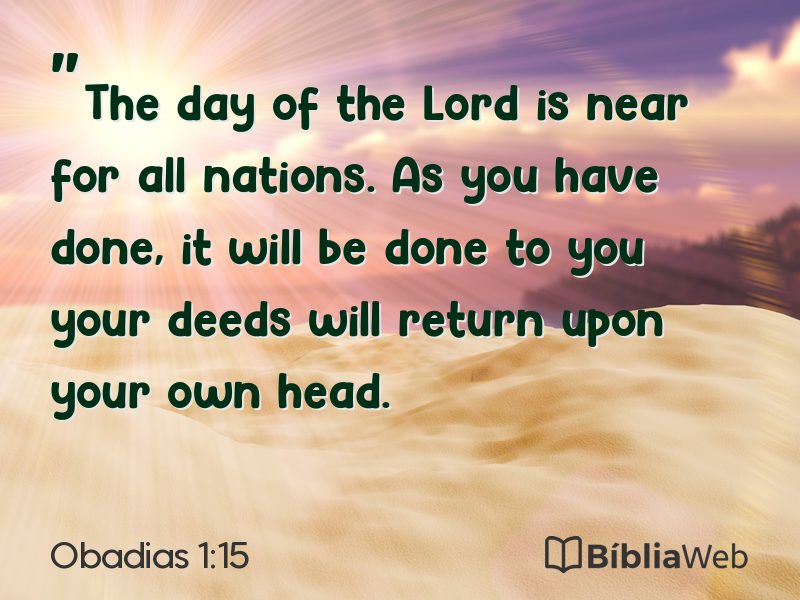 Obadias 1:15 em imagem para compartilhar