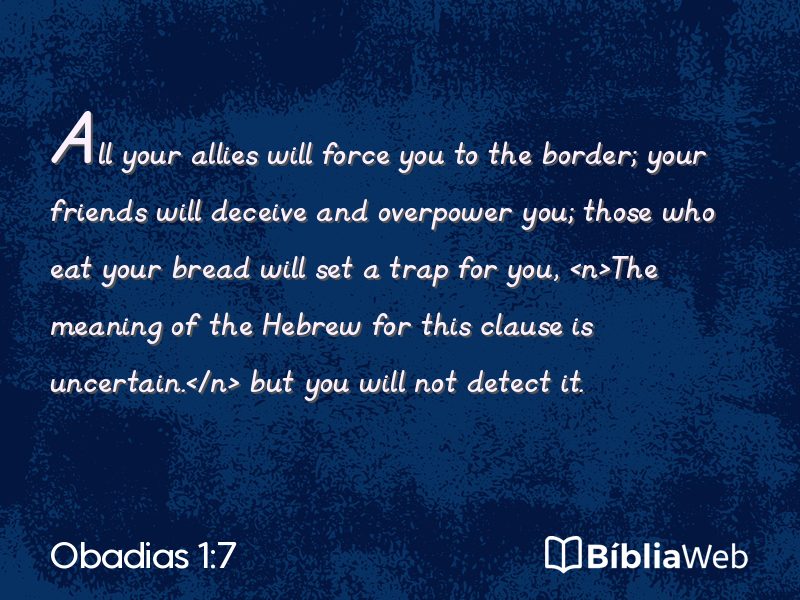 Obadias 1:7 em imagem para compartilhar