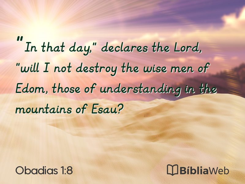 Obadias 1:8 em imagem para compartilhar