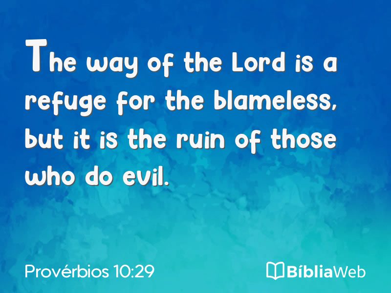 Provérbios 10:29 em imagem para compartilhar
