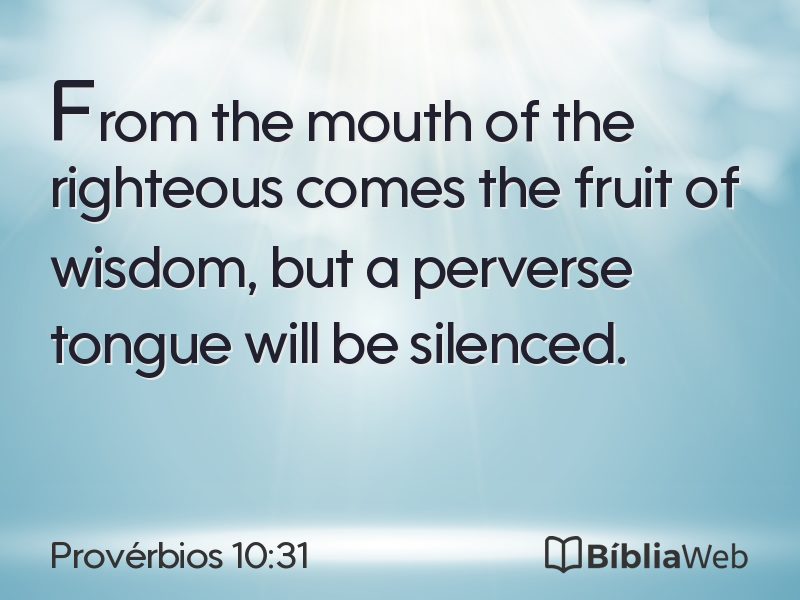 Provérbios 10:31 em imagem para compartilhar