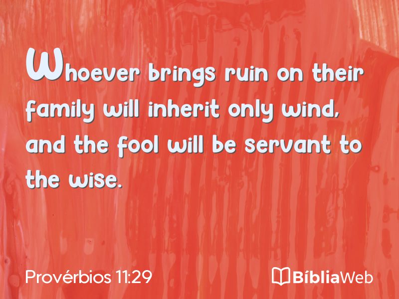 Provérbios 11:29 em imagem para compartilhar