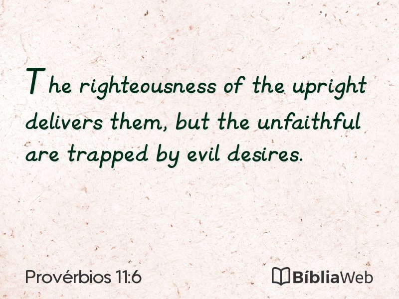 Provérbios 11:6 em imagem para compartilhar