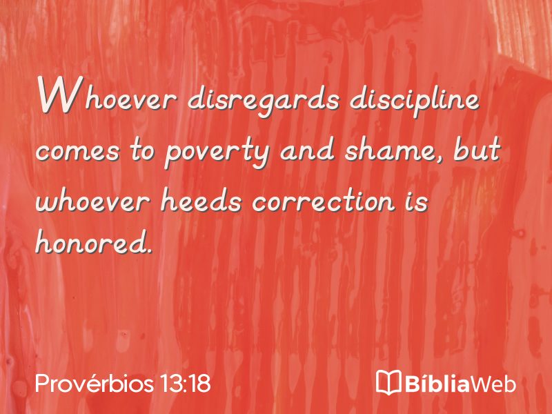 Provérbios 13:18 em imagem para compartilhar