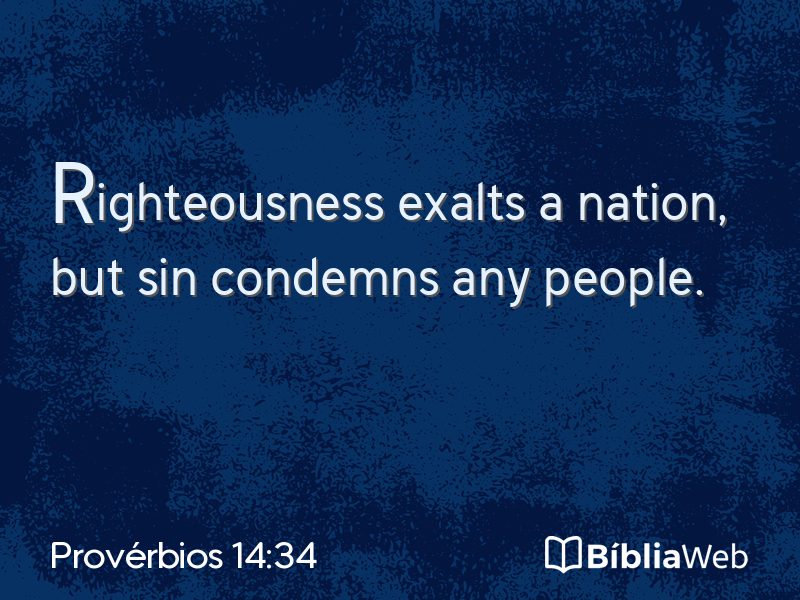 Provérbios 14:34 em imagem para compartilhar