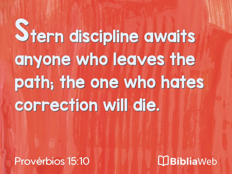 Provérbios 15:10 em imagem para compartilhar