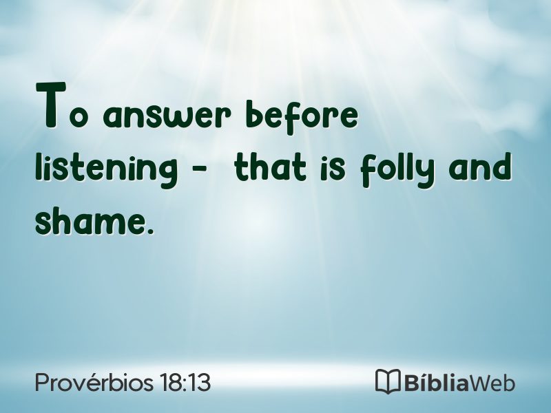 Provérbios 18:13 em imagem para compartilhar