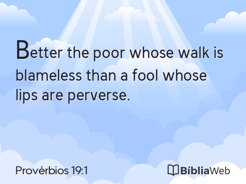 Provérbios 19:1 em imagem para compartilhar