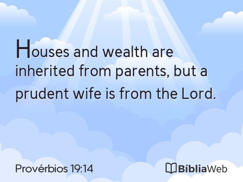 Provérbios 19:14 em imagem para compartilhar
