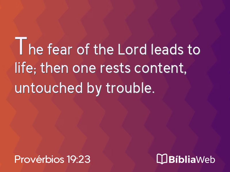 Provérbios 19:23 em imagem para compartilhar