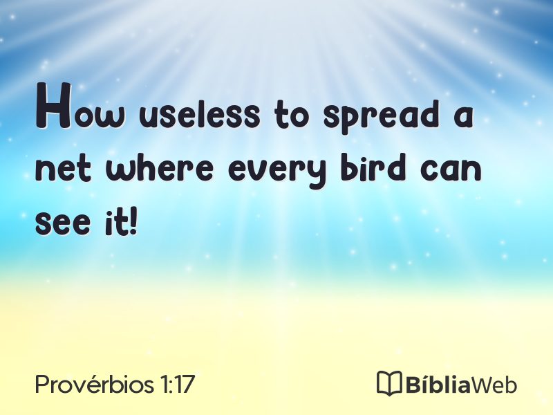 Provérbios 1:17 em imagem para compartilhar
