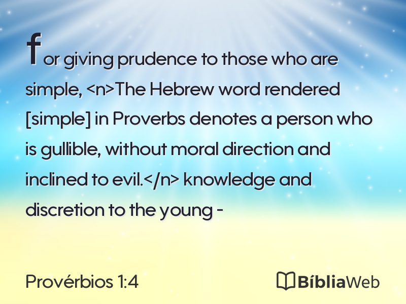 Provérbios 1:4 em imagem para compartilhar