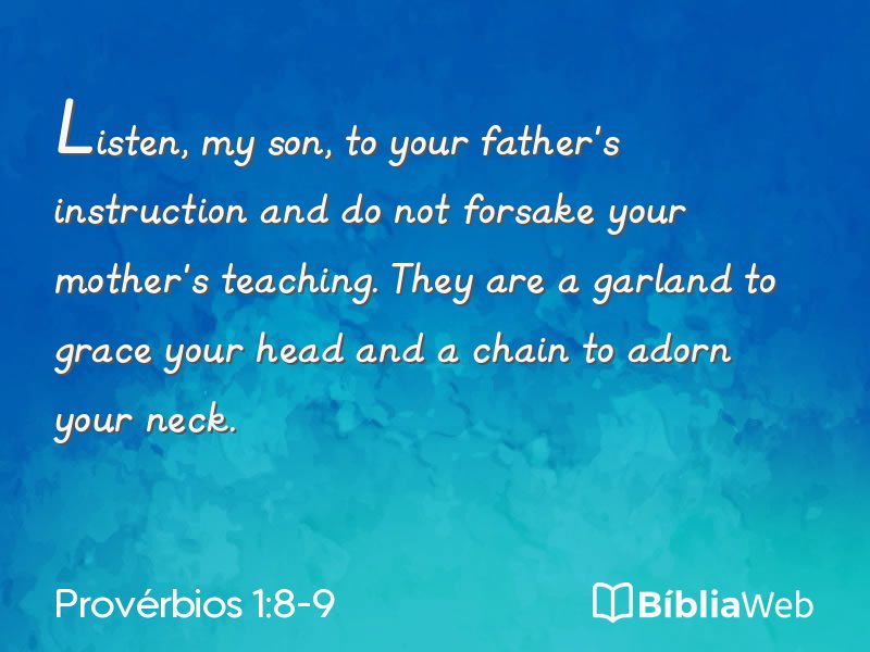 Provérbios 1:8-9 em imagem para compartilhar