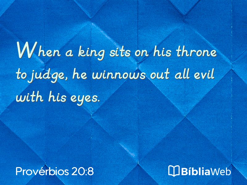 Provérbios 20:8 em imagem para compartilhar