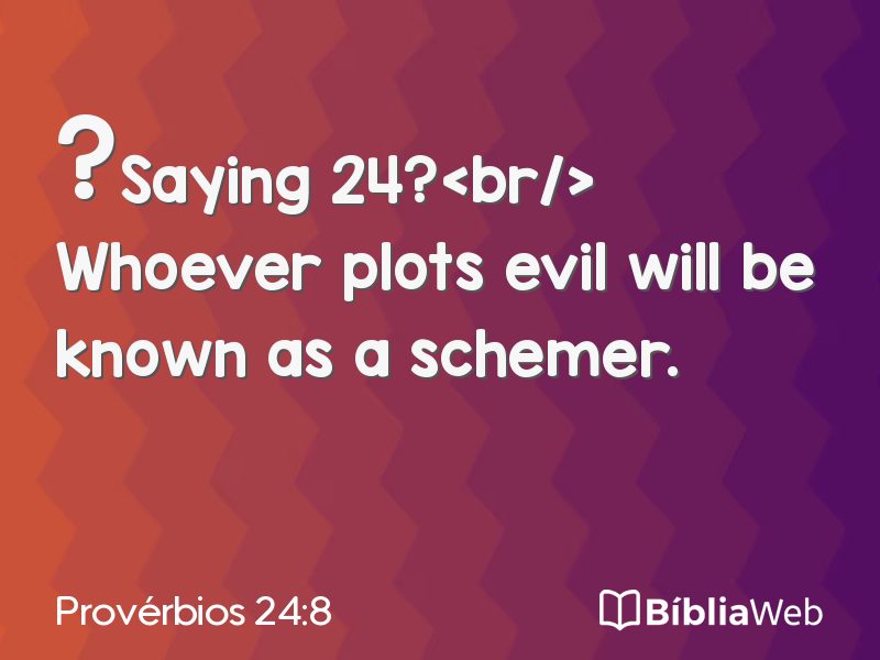 Provérbios 24:8 em imagem para compartilhar