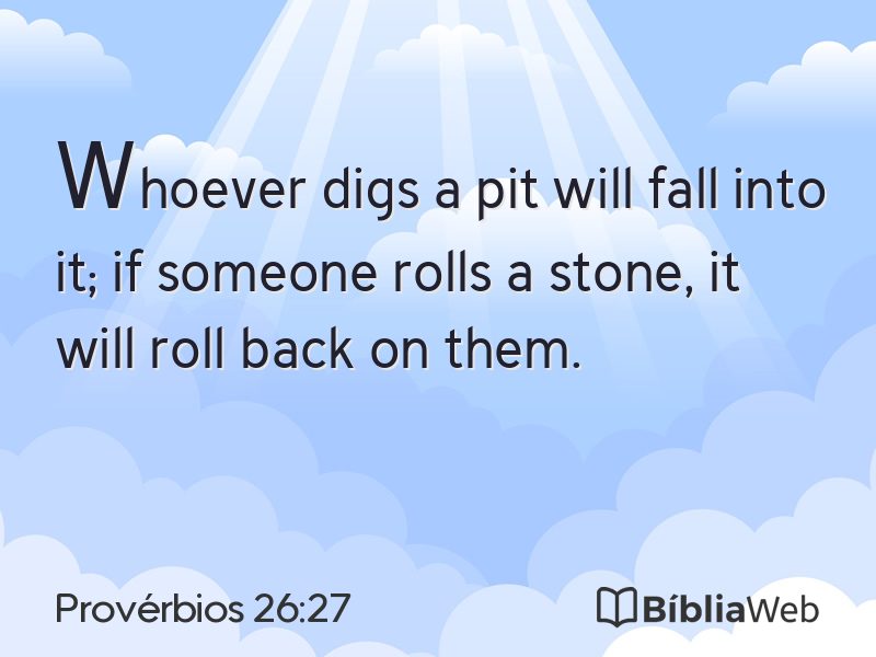 Provérbios 26:27 em imagem para compartilhar