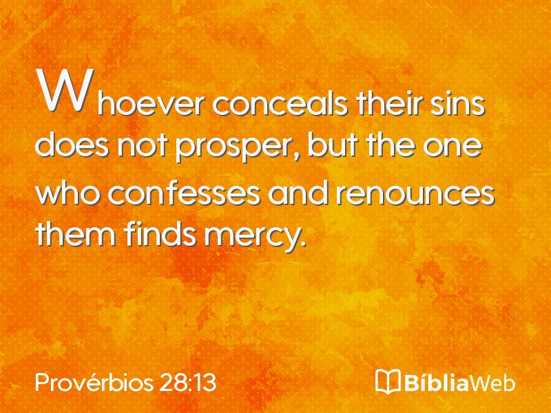 Provérbios 28:13 em imagem para compartilhar