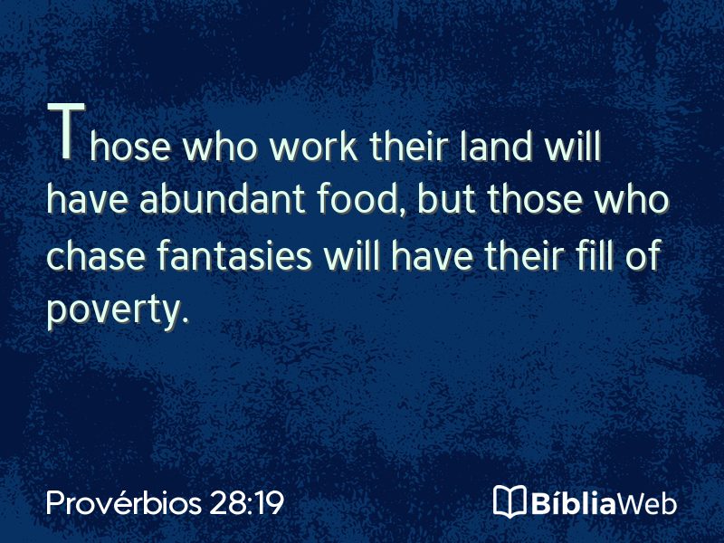 Provérbios 28:19 em imagem para compartilhar