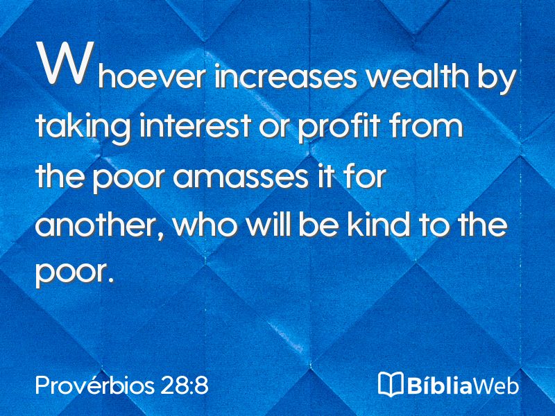Provérbios 28:8 em imagem para compartilhar