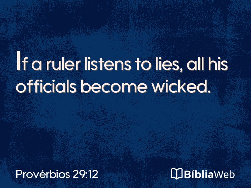 Provérbios 29:12 em imagem para compartilhar