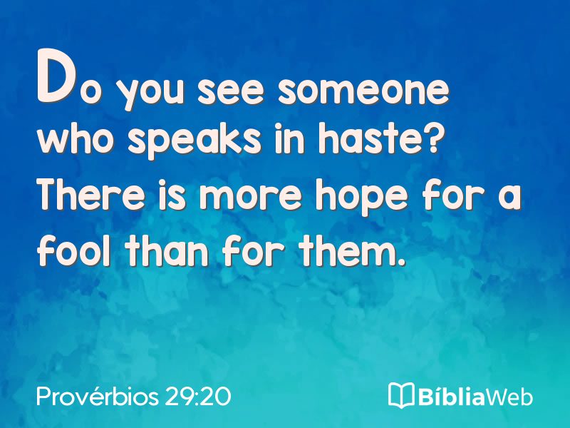 Provérbios 29:20 em imagem para compartilhar